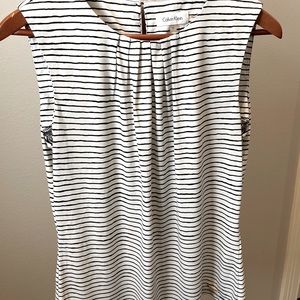 Calvin Klein striped sleeveless blouse